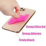 Phone Card Holder Sockets, Colors In Random - Silicone Adhesive Stick-On Id Credit Card Wallet Phone Case Pouch Sleeve Pocket For Most Of Smartphones, 6 Pack