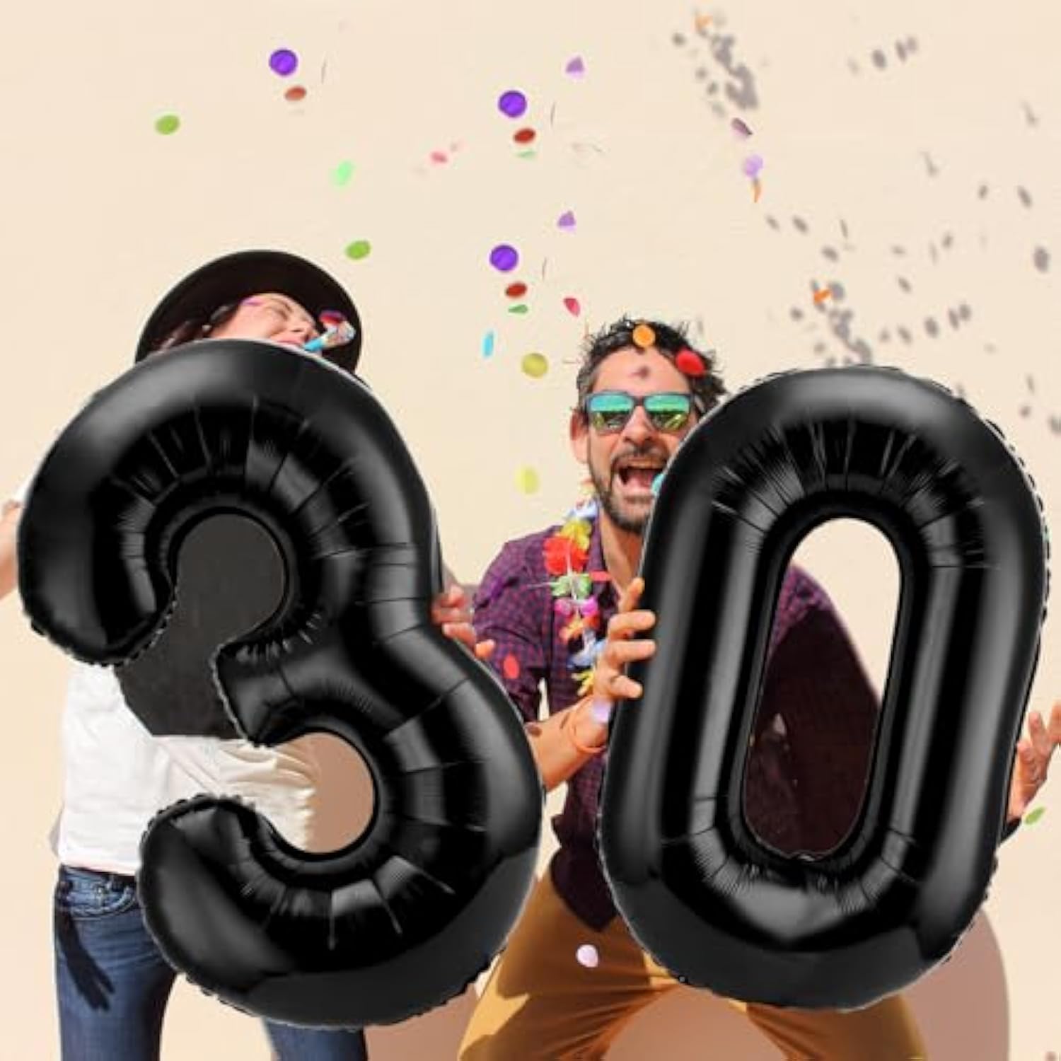 40 Inch Number 30 Balloons Jumbo Foil Balloons for 30th Birthday & Anniversary Decor