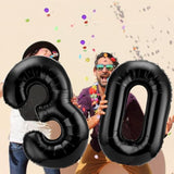 40 Inch Number 30 Balloons Jumbo Foil Balloons for 30th Birthday & Anniversary Decor