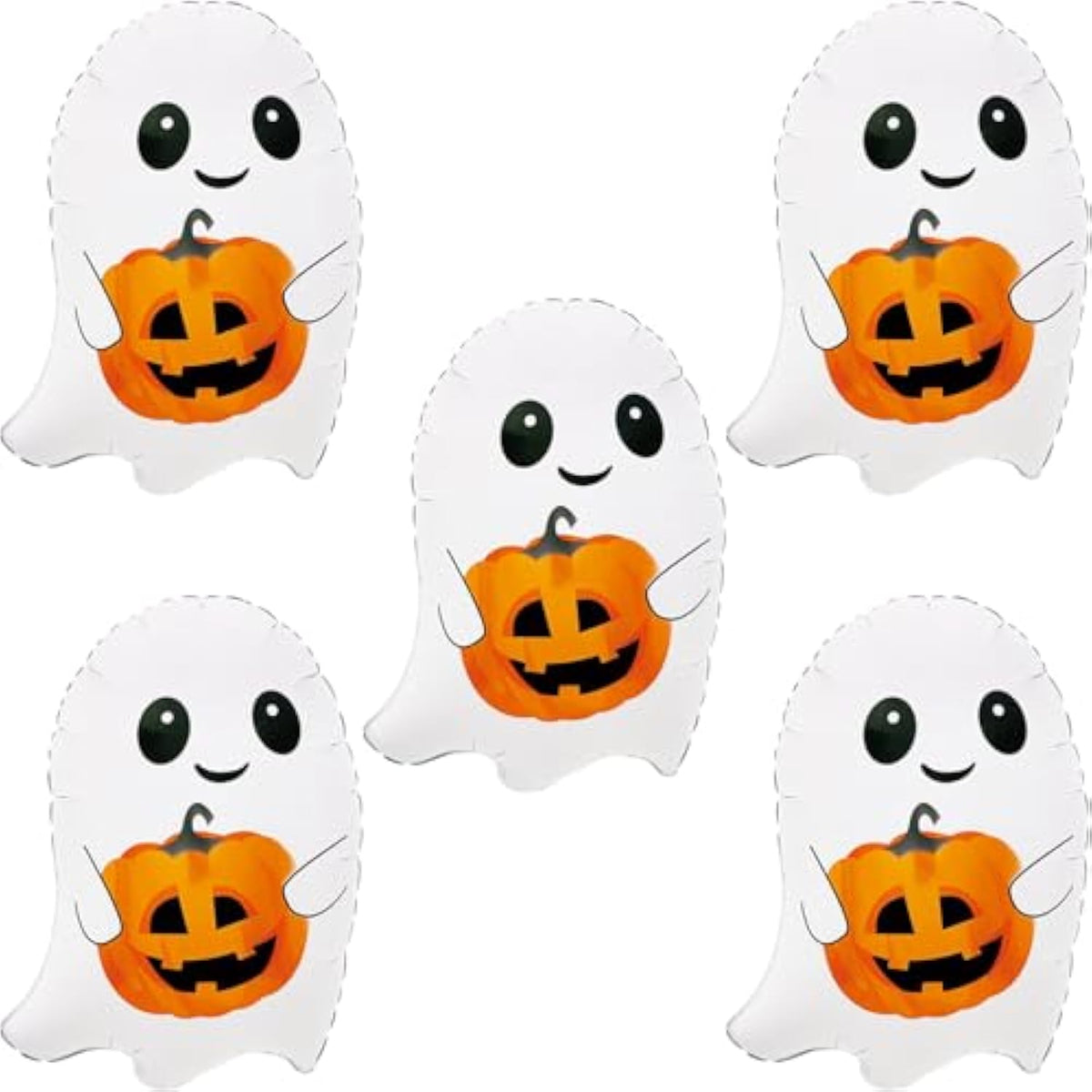 5Pc Halloween Ghost Foil Balloons – Spooky Party Decoration Set