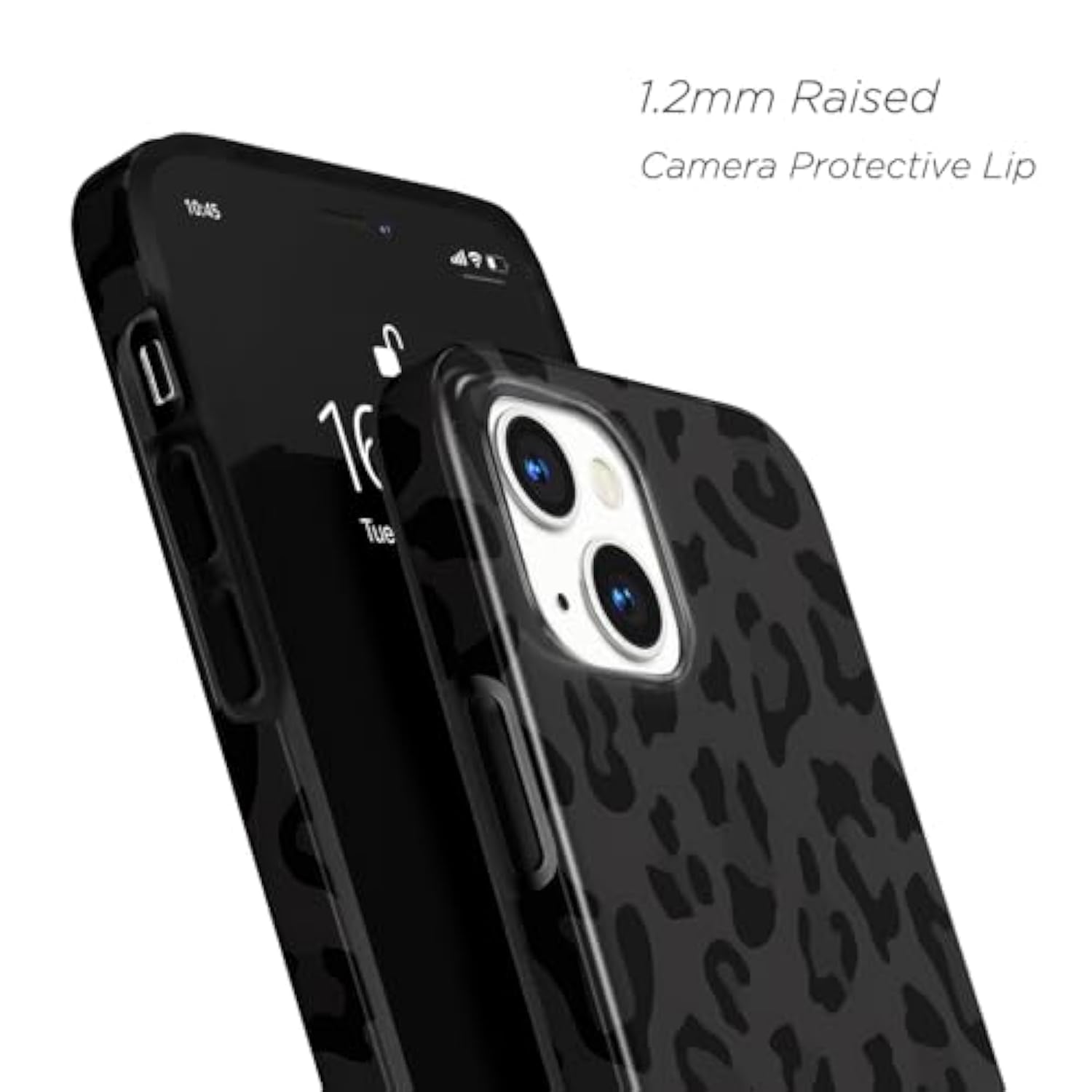Compatible With Iphone 15/14 6.1 Inch Protective Case Black Leopard Case Slim Soft Tpu Silicone Shockproof Bumper Cover Compatible Iphone For 15/14 6.1