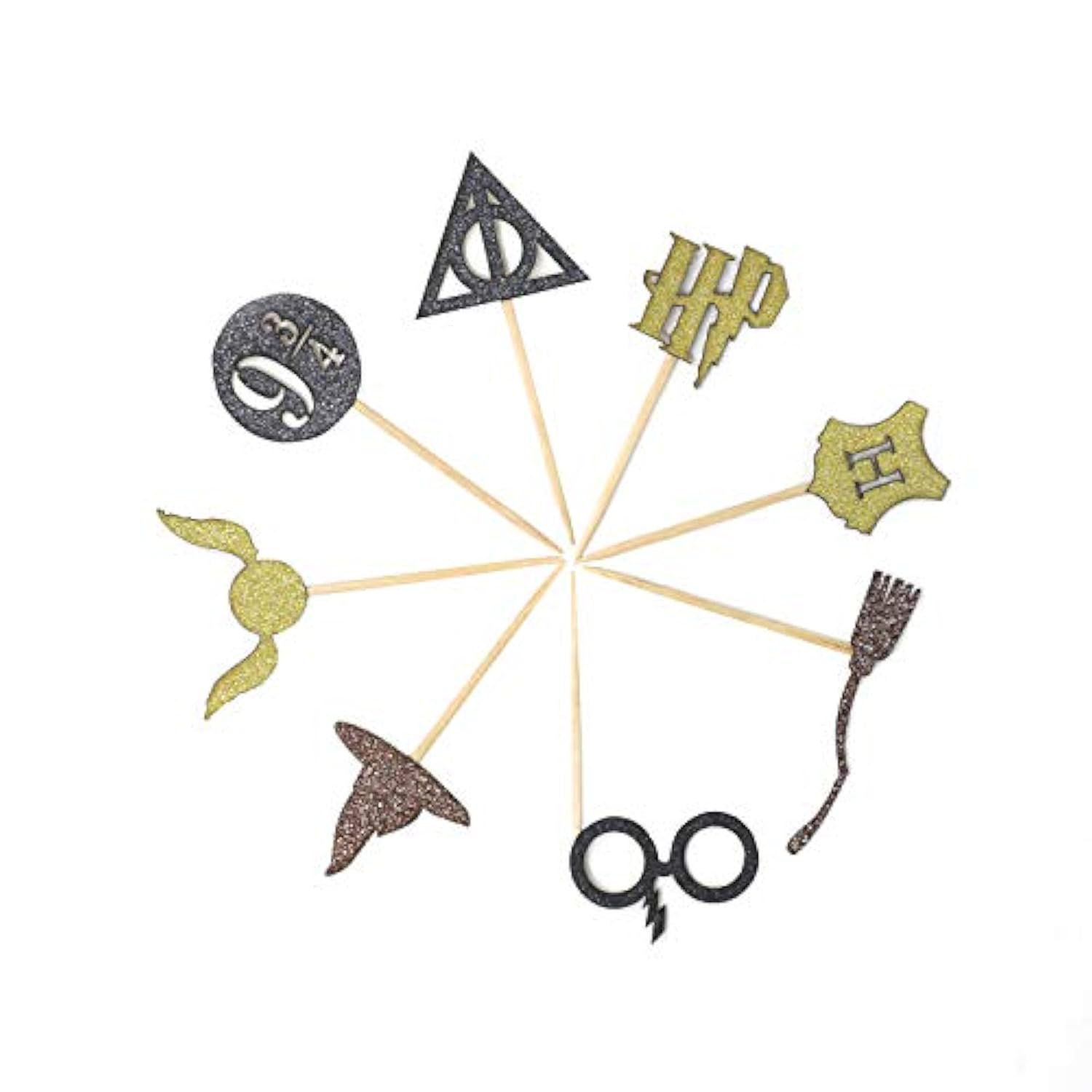 Confetti Pack Of 24 Harry Inspired Cupcake Toppers For Wizard Birthday Party Halloween Christmas Decorations Supplies