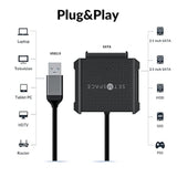Sata To Usb Cable, Usb 2.0 To 2.5”Sata Iii Hard Drive Adapter Kit For External