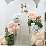 Avocado Green Peach Balloon Garland Arch Kit 143Pcs Balloon Kit For We