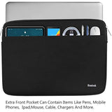 Laptop Case Sleeve 15.6 Inch, Shockproof Protective Notebook Case With Accessory Pocket, Briefcase Carrying Laptop Cover For 15.6" Hp, Asus, Dell, Lenovo, Acer, Black