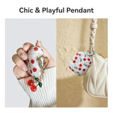 Cherry AirPods 4 Case with Keychain for Women and Girls, Cute AirPod 4 Case Cover