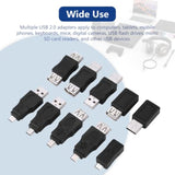 12Pcs Usb Otg Adapter Kit - Multiple Usb2.0 Male To Female Adapter, Micro Usb Converter For Computer, Tablet, Pc, Mobile Phone