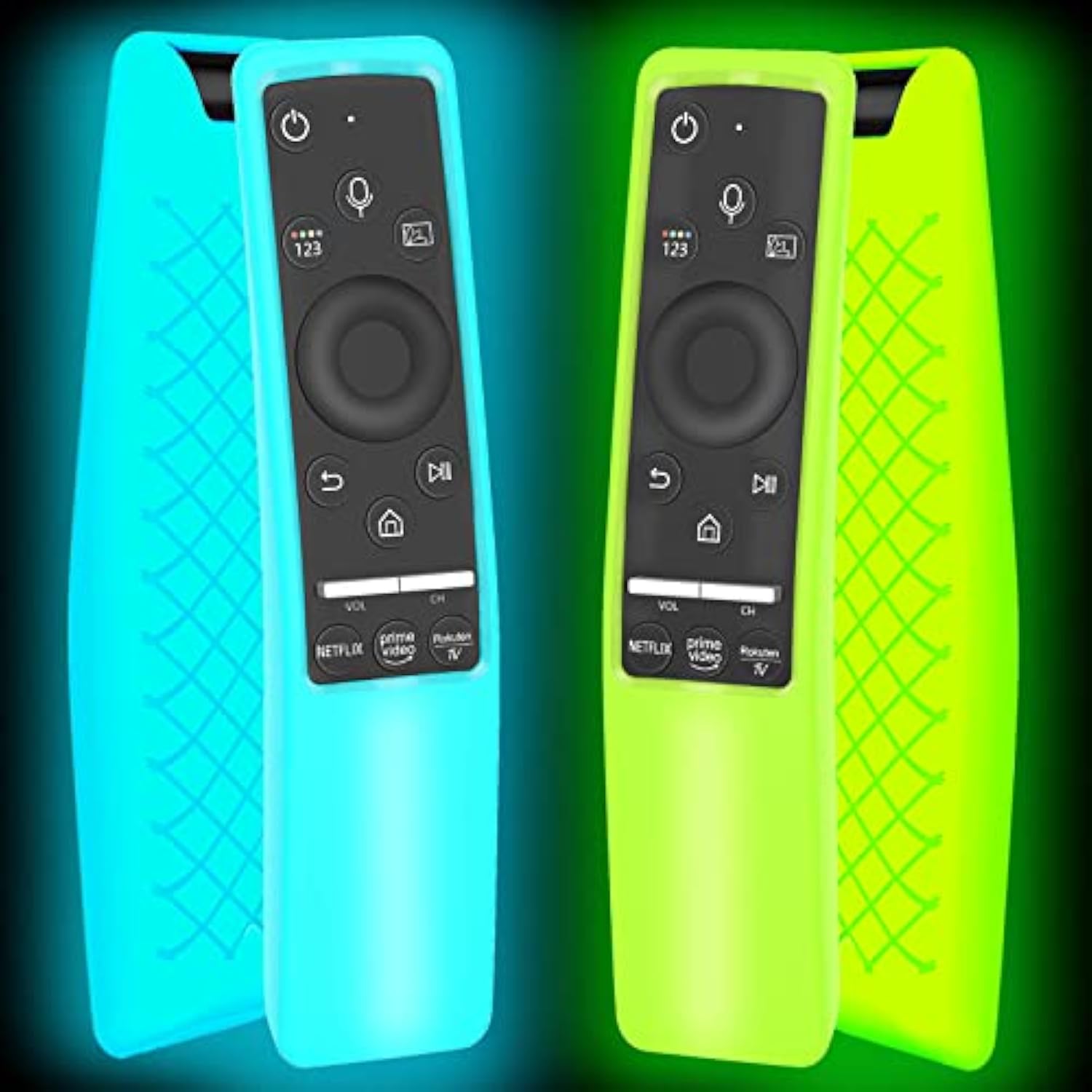 2 Pack Glow in the Dark Remote Case for Samsung Smart TV Silicone Cover