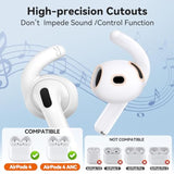 For Airpods 4 Ear Tips 4 Paris Anti-Slip Sport Ear Hooks Soft Silicone Ear Grips Compatible With Apple Airpods 4 For Men Women With Cleaning Pen Kit And Carabiner (White)