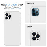 Designed For 12 Pro Max Case, Silicone [Camera Protecion] Phone Case With Soft Anti-Scratch Microfiber Lining, 6.7 Inch, White