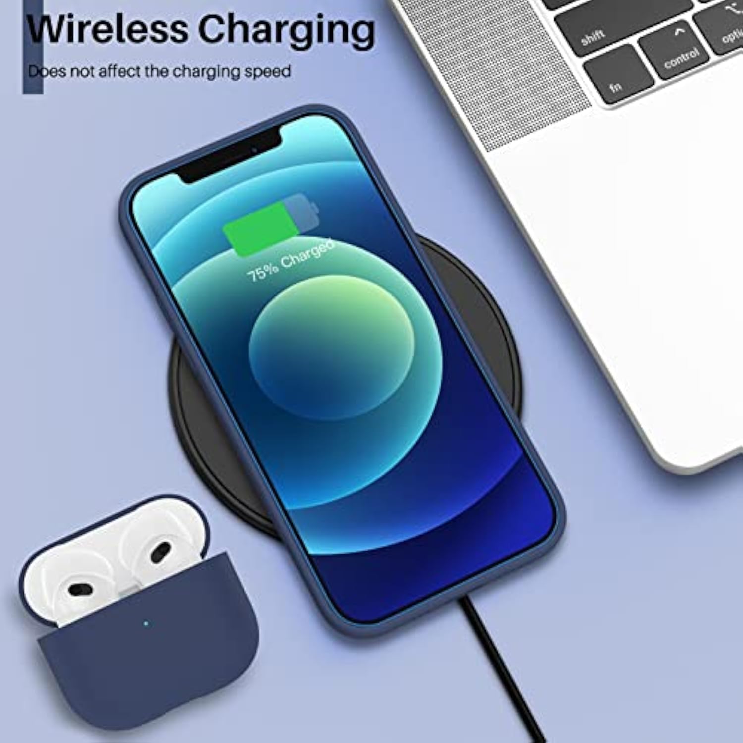 Compatible With 12 Mini Case, Slim Liquid Silicone 3 Layers Full Covered Soft Gel Rubber With Microfiber Case Cover 5.4 Inch-Navy Blue
