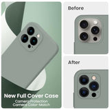 Designed For 15 Pro Case, Silicone Upgraded [Camera Protection] Phone Case With [2 Screen Protectors], Soft Anti-Scratch Microfiber Lining Inside, 6.1 Inch, Calke Green