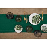 Linen Rainforest Green Hemstitch Table Runner 60 Inches - 100% Pure Linen Small Table Runner 14 X 60 Inch Ideal For Dresser And Coffee Tables - Classic Hemstitch - Christmas, Thanksgiving
