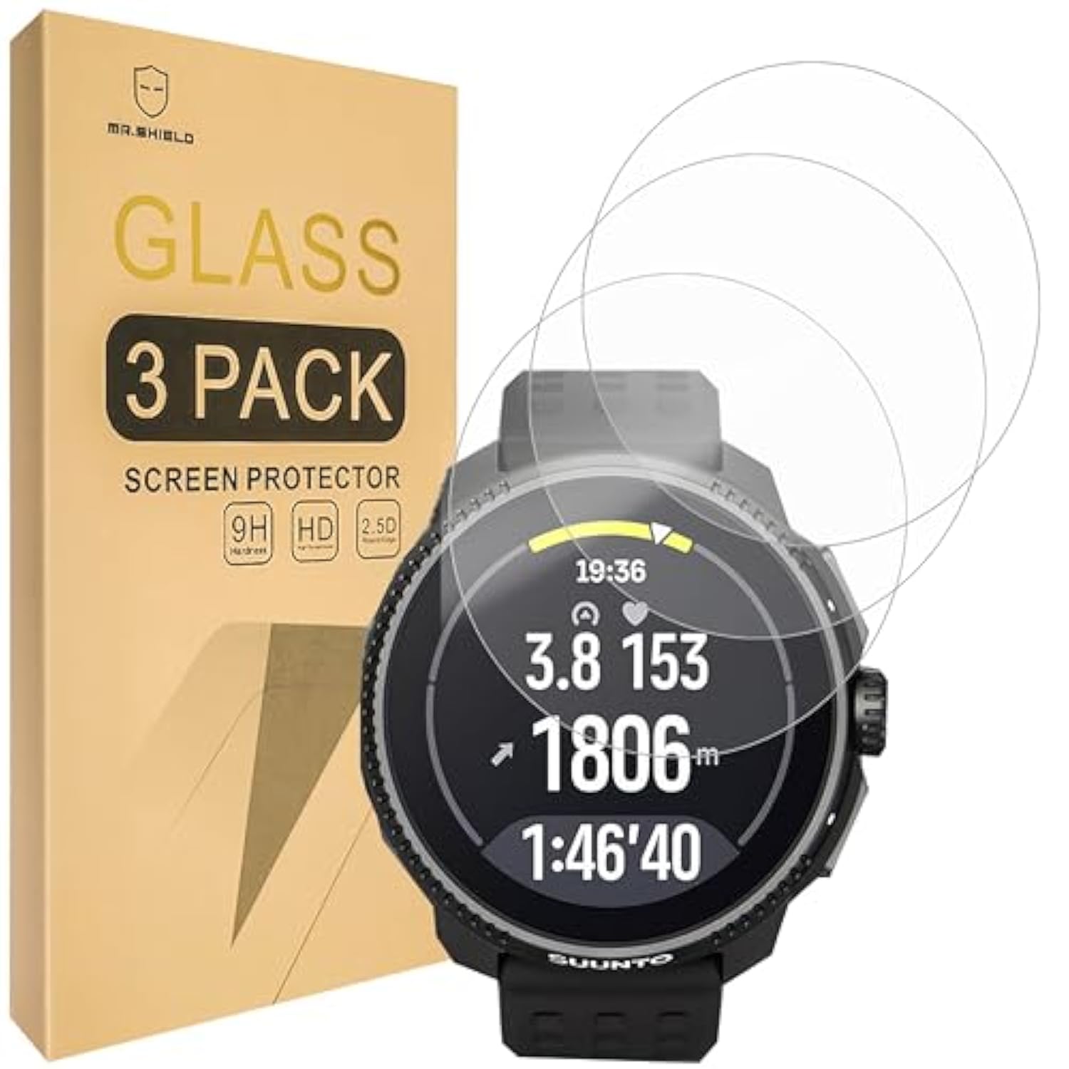 Screen Protector Compatible With Suunto Race [Tempered Glass] [3-Pack] [Japan Glass With 9H Hardness]