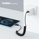 Cable Matters USB to USB C Coiled Cable with 3A/15W Fast Charging 1-4ft, Support Apple CarPlay, Android Auto, Coiled USB-A to USB-C Cable, for iPhone 16/15 Pro Max Plus, Galaxy S23, iPad