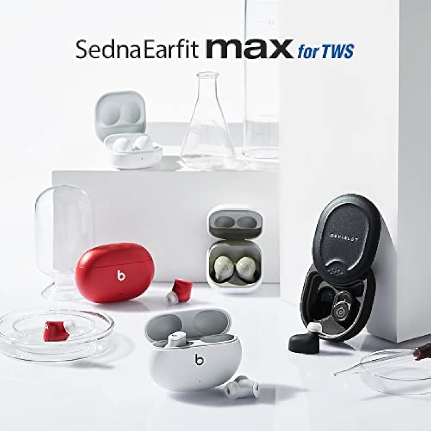 Sednaearfit Max For Tws (Size M) 2Pairs - Replacement Earbud Tips - Eartips For Noise Cancelling Headphones Compatible With Galaxy Buds 2/Airpods Pro/Power Beats Pro/Skullcandy