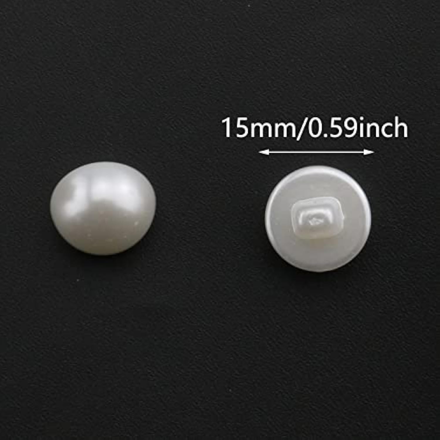 Half Domed Pearl Button 50Pcs 15Mm White Round Half Ball Abs Plastic P