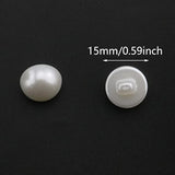 Half Domed Pearl Button 50Pcs 15Mm White Round Half Ball Abs Plastic P
