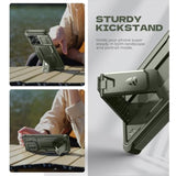 For Motorola Moto Edge 2025 Case, [2 Front Frame] [Built-In Magnetic Slide Camera Cover & Kickstand] Heavy Duty Protection Shockproof Phone Case With Screen Protector, 6.7 Inch Army Green