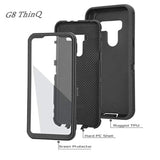 Case For Lg G8/G8 Thinq, With Built-In Screen Protector Full Body Heavy Duty Shockproof Hybrid Impact Resistant Rugged Bumper 3 In 1 Protective Cover Phone Case For Lg G8 / G8 Thinq (Black)