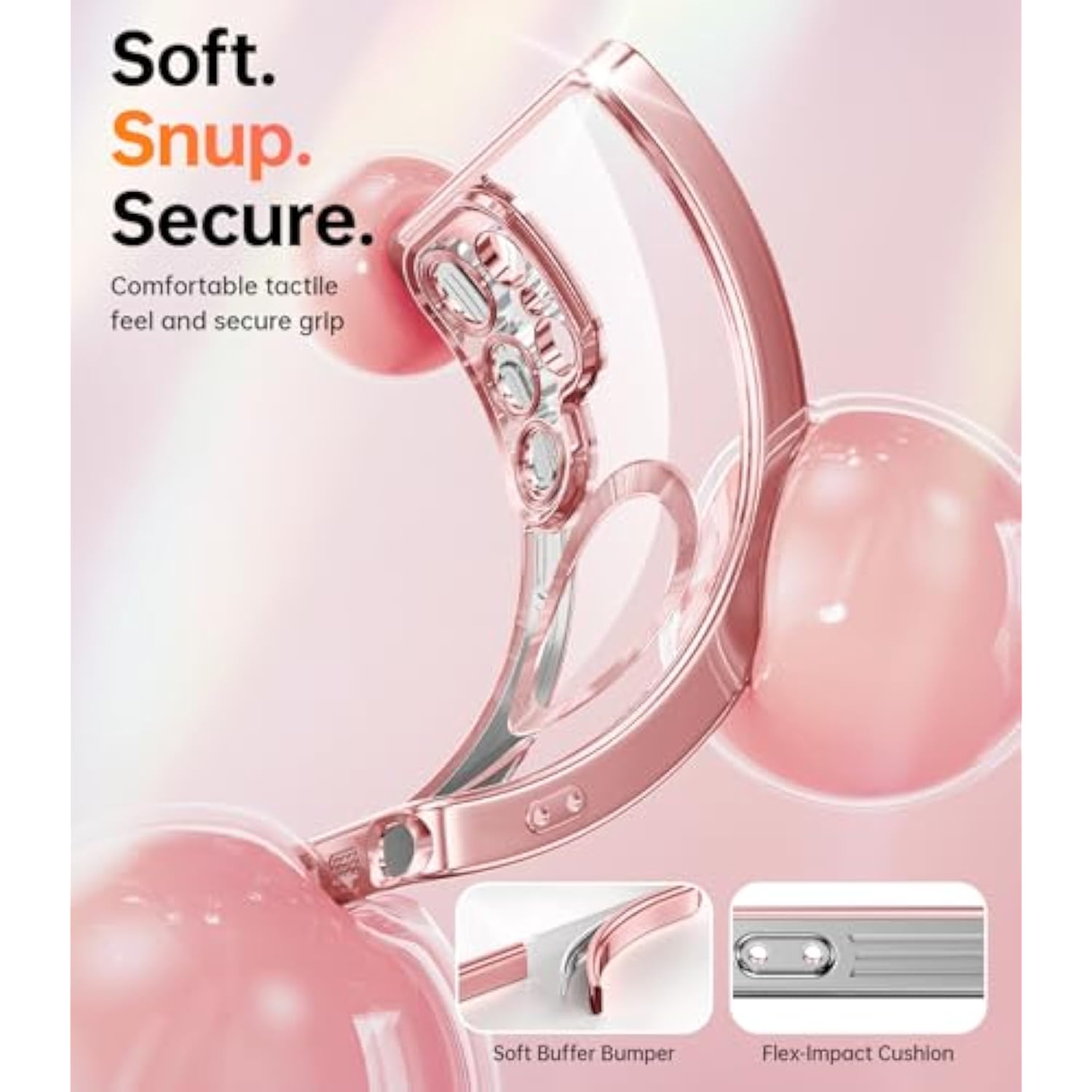 Rose Gold Case for Galaxy S25 Ultra 6.9" with MagSafe, HD Screen Protectors & Lens