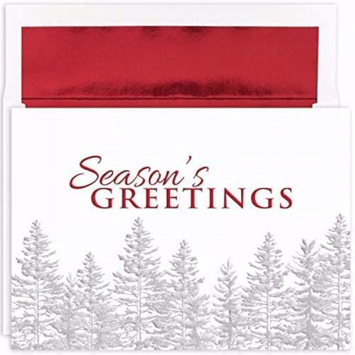 16-Count Silver Treeline Holiday Cards