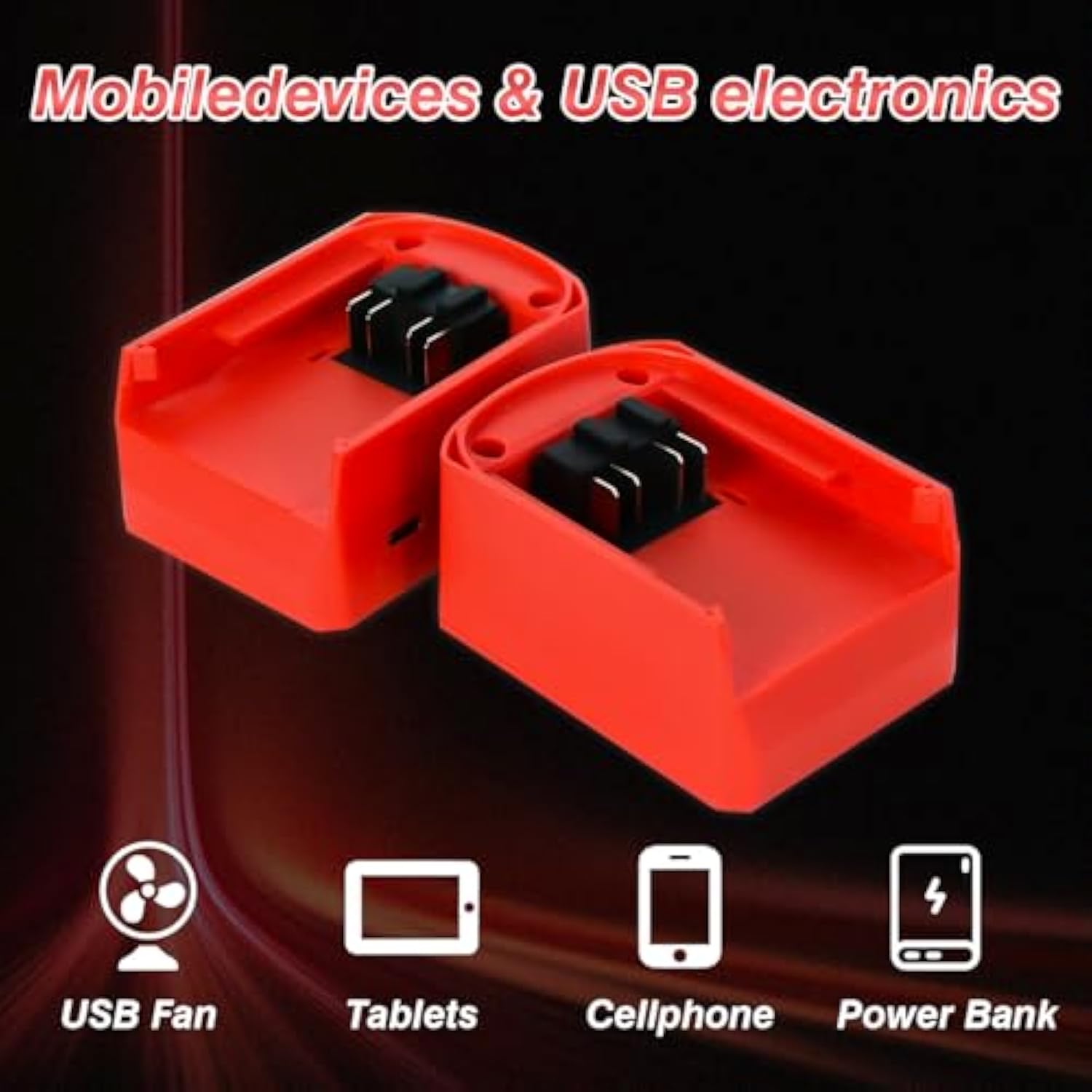 Usb Charger Adapter For Milwaukee 18V Battery, 2 Pack Fast Charging Adapter For M18 Battery With Usb Type-C Interface Dc 5V/3A, 9V/2.22A Pps 3.3V-11V/2A,12V/1.5A (Adapter Only)