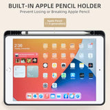 Case Compatible With 10.2 Inch 2021/2020/2019, For 9Th/8Th/7Th Generation Case With Pencil Holder, Protective With Soft Tpu Back, Auto Sleep/Wake Cover, Black