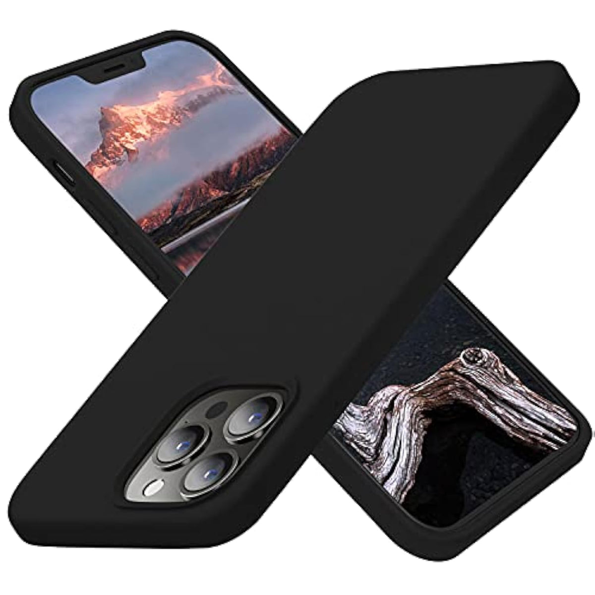 Designed For Iphone 13 Pro Max Case, Silicone Ultra Slim Shockproof Protective Phone Case With [Soft Anti-Scratch Microfiber Lining], 6.7 Inch, Black