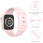 Sport Bands Compatible With Apple Watch Band 38Mm 40Mm 41Mm 42Mm 44Mm 45Mm 49Mm Women Men,Soft Silicone Strap For Iwatch Series 10 Ultra 9 8 7 6 5 4 3 2 1 Se Pink Sand