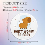 Funny Capybara Round Mouse Pad, Don'T Worry Be Capy Mousepad For Desk, Cute Animal Mouse Mat With Non-Slip Rubber Base, Capybara Gifts, Office Humor Gifts For Coworker Friend Capybara Lover