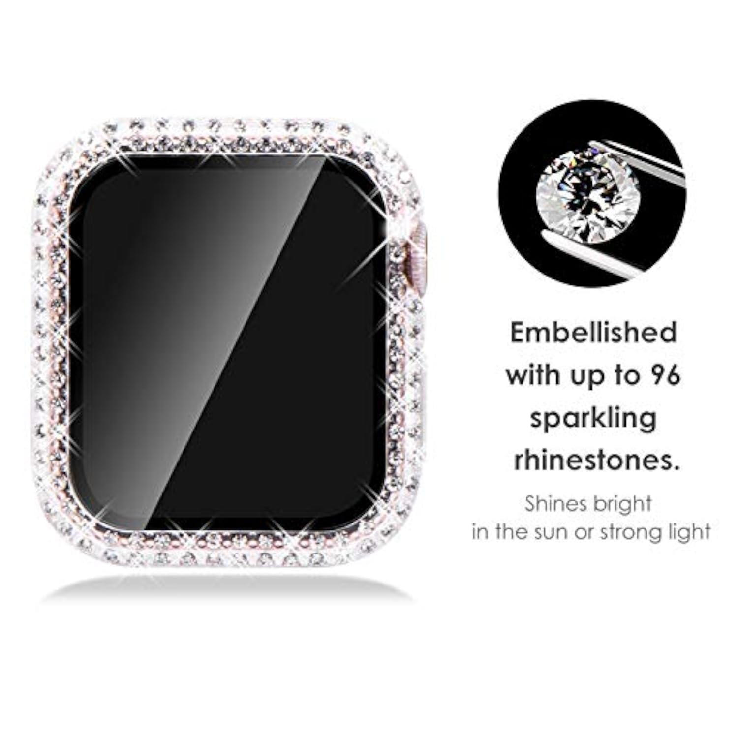 Bling Case for Apple Watch 41mm with Built-in Screen Protector for Women - Elegant Luxury Watch Accessory