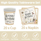 140Pcs Birthday Party Paper Plates Napkins Birthday Party Supplies Paper Cups Dessert Plates Kids Boys Birthday Decorations Set For 20 Guests