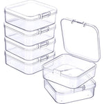 6 Pieces Mini Plastic Clear Beads Storage Containers Box For Collecting Small Items, Beads, Jewelry, Business Cards, Game Pieces, Crafts (2.13 X 2.13 X 0.79 Inch)