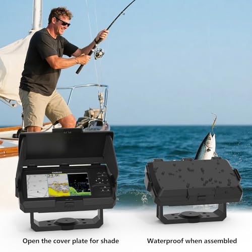 Protective Sun Visor Shield Cover for Garmin Striker Vivid 5cv and Garmin Striker 5cv, ABS Foldable Weather Protection Screen Cover (Black)