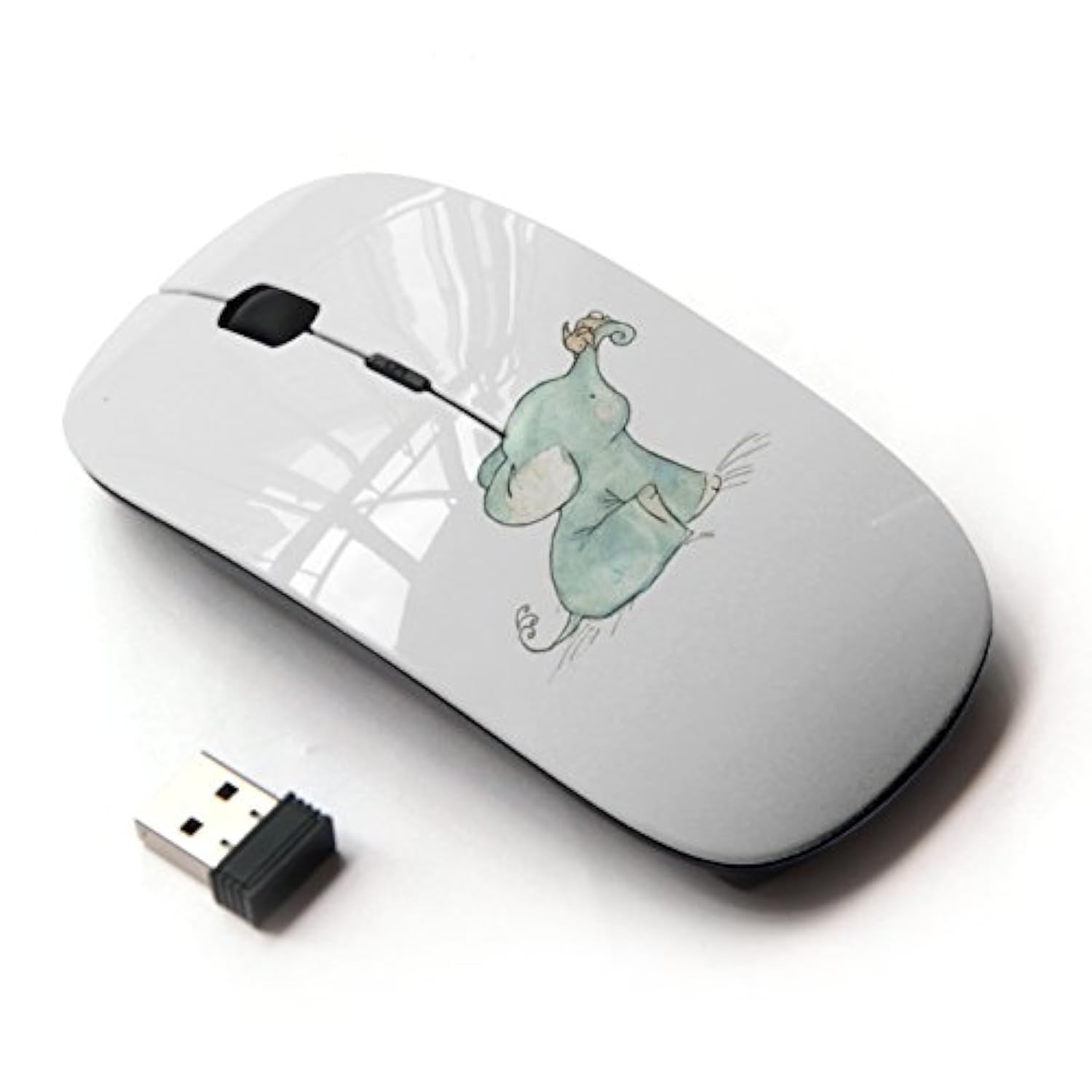 [ Optical 2.4G Wireless Mouse [ Cute Baby Elephant Blue Sweet White Blue ]