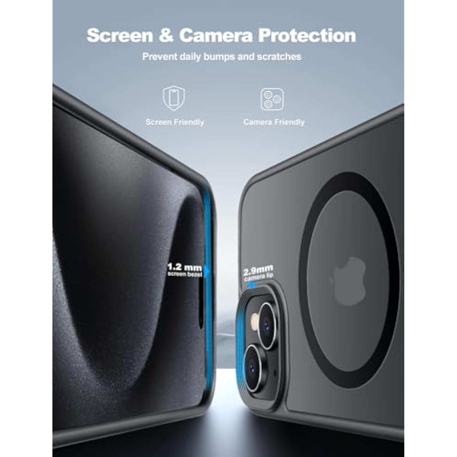 Magnetic For Iphone 15 Case Drop Resistant Matte Skin Feeling Back Cover Shockproof Slim Fit For Iphone 15 Phone Case?Matte Black