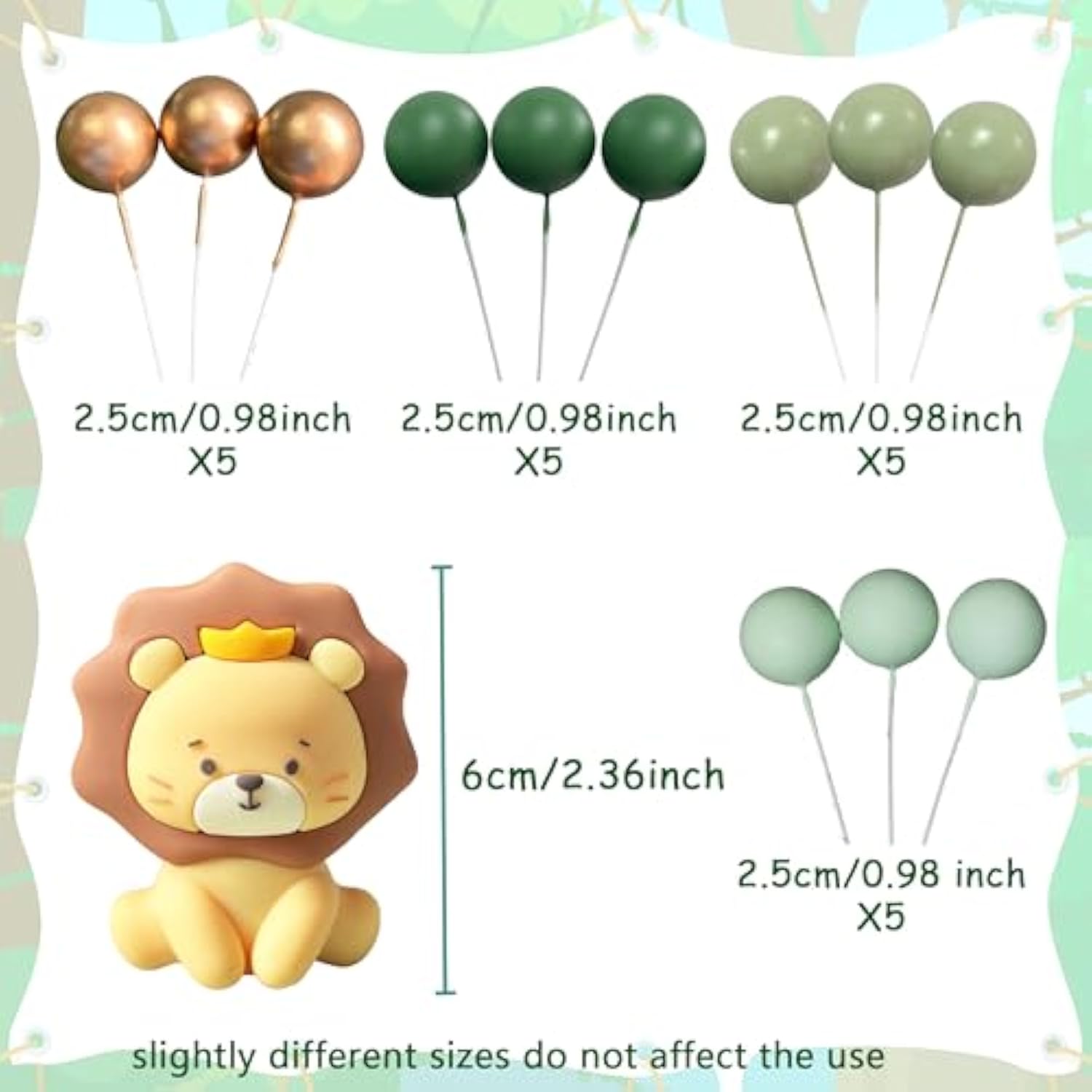 Lion Cake Topper Safari Jungle Animal Decor for Wild One & Baby Shower