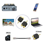Lemeng (2-Pack) Gold Plated 3.5Mm Stereo To 2-Rca Male To Female Audio Splitter, Dual Rca Jack Adapter