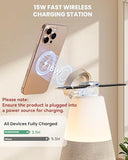 Bluetooth Speaker for Home, 4 in 1 15W Portable Speaker Magnetic Wireless Charger, Portable Bluetooth Speakers with Phone Stand, Mom Gifts Dimmable