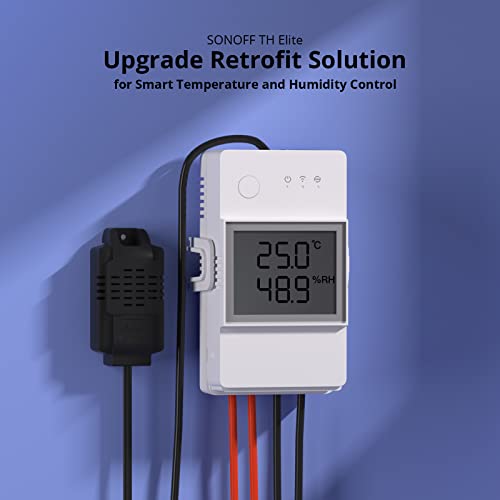 Thr320D 20A Smart Temperature And Humidity Monitoring Switch,Compatible With Alexa, Google Home,Rj9 4P4C Interface