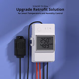 Thr320D 20A Smart Temperature And Humidity Monitoring Switch,Compatible With Alexa, Google Home,Rj9 4P4C Interface