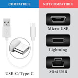 Geekria Type-C Sport Earphones Short Charger Cable Compatible with ATH ANC300T