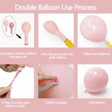 Pastel Pink Balloon Garland Kit Double Stuffed Baby Pink & Macaron Arch for Parties