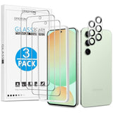 OMOTON 3+2 Pack Screen Protector and Camera Lens Protector for Samsung Galaxy S24 FE, Anti Scratch, Bubble Free