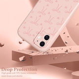 Cute Bow Phone Case For Iphone 12 6.1", Aesthetic Pink Heart Ribbon Bowknot Pattern Print Design Women Girly Case Gloss Raised Camera Protective Cover Soft Slim Silicone Shockproof Tpu Funda