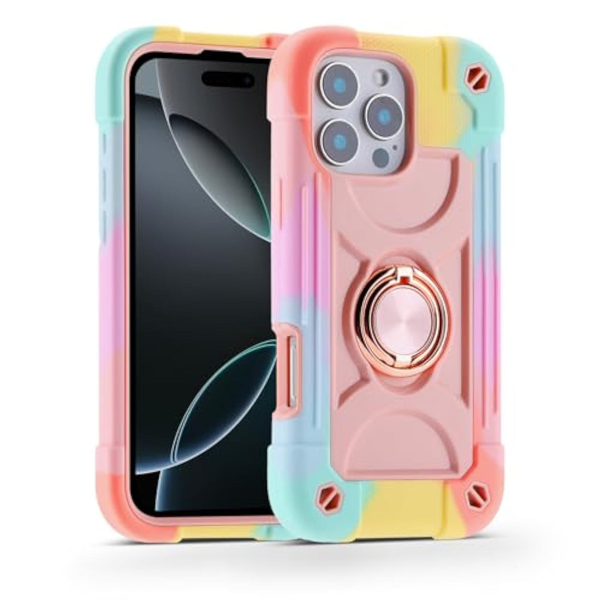 MARKILL Compatible with iPhone 16 Pro Max Case 6.9 Inch with Ring Stand, Heavy-Duty Military Grade Shockproof Phone Kids Cover for iPhone 16 Pro Max