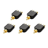 Cable Matters 5-Pack Gold Plated RCA Male to Female Split Adapter