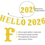 Golden 2026 New Year Banner for New Year's Eve Party Decorations