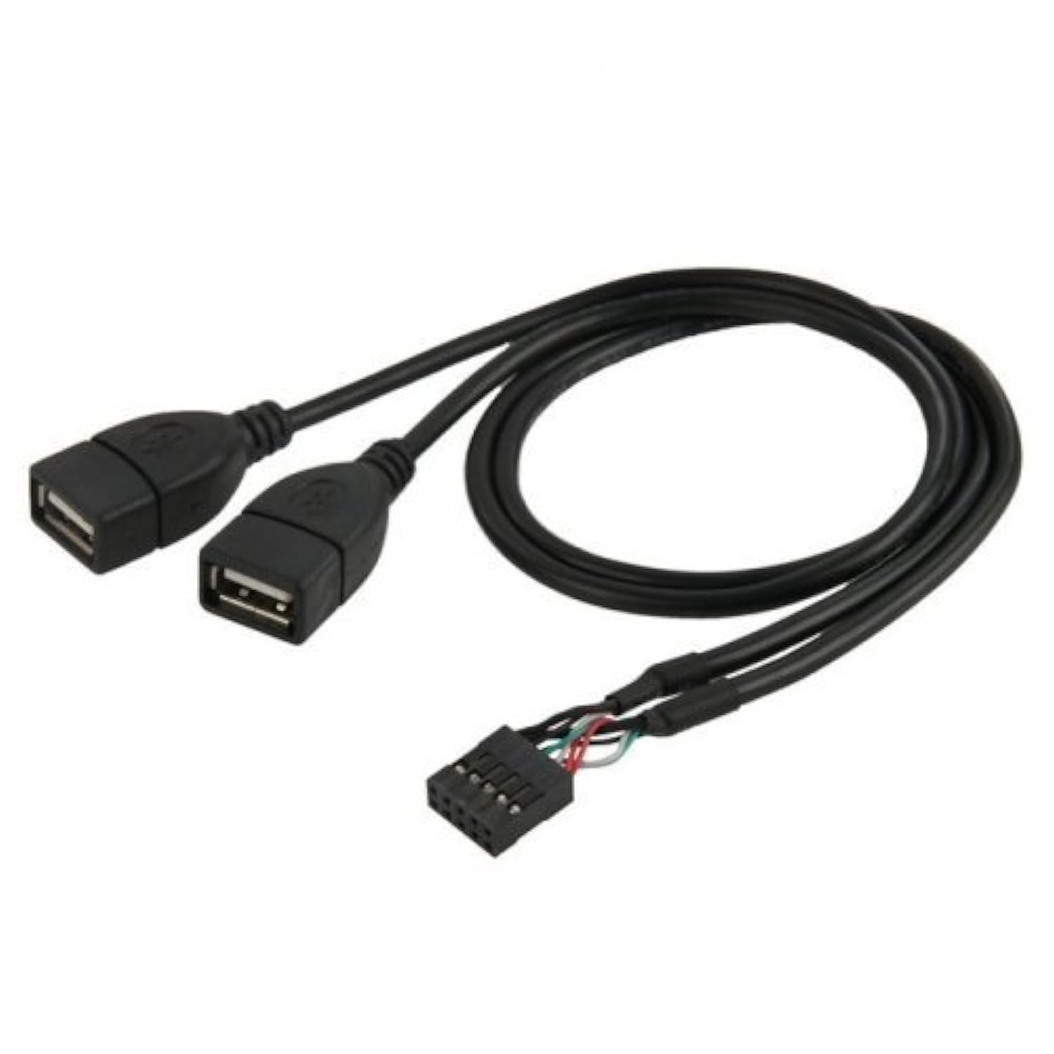 Usb 10 Pin 9Pin Motherboard Female Header To Dual Usb 2.0 Female Adapter Cable 50Cm